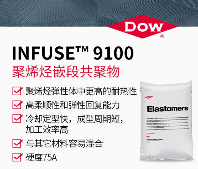 DOW陶氏OBC增韌劑INFUSE 9100N高彈性耐疲勞耐熱聚烯烴嵌段共聚物